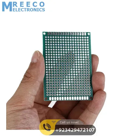 Dotted DIY Single Side 60mm X 80mm Printed Circuit PCB Vero Prototyping Track Strip Board - Front View