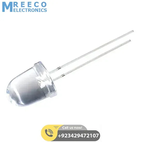 Large 10mm Blue LED crystal - Front View