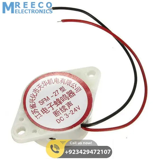 3 to 24V Electronic Buzzer Beep Alarm SFM-27 - Angle View