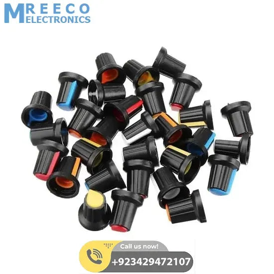 WH148 15X17mm 6mm Shaft Hole Plastic Potentiometer Amplifier Knob - Top View