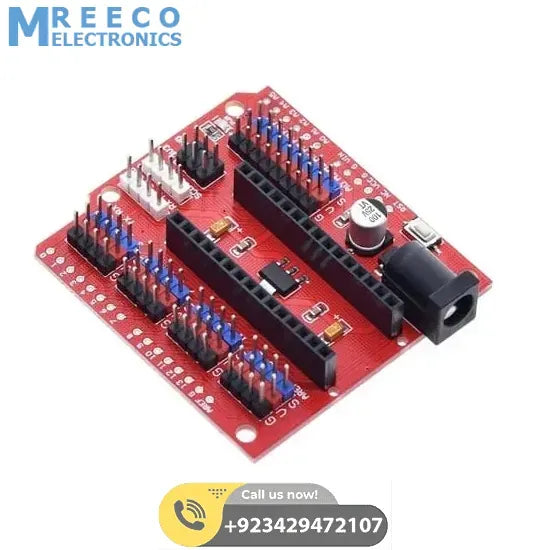 Arduino Nano Sensor Shield Nano I/O Expansion Board Prototype Shield - Side View