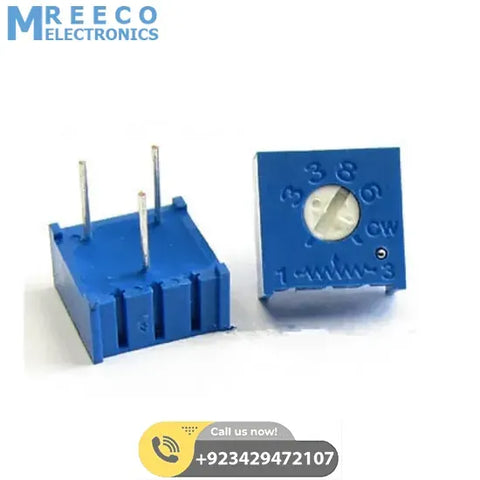 1K 3386 Single Turn Variable Potentiometer - Front View