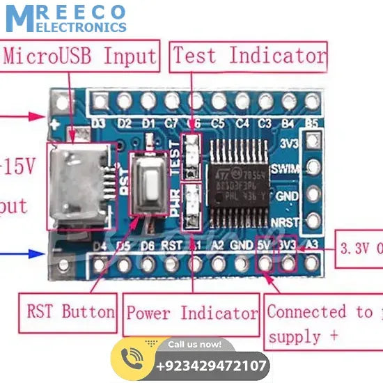 STM8S003F3P6 STM8 Minimum Development Board In Pakistan - Back View