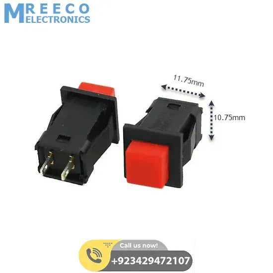 2 pin Push button 0.5A 220VAC in Pakistan - Front View