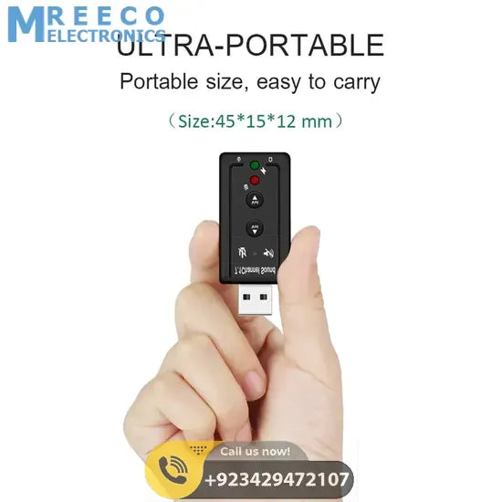 7.1 Channel USB External Sound Adapter - Top View