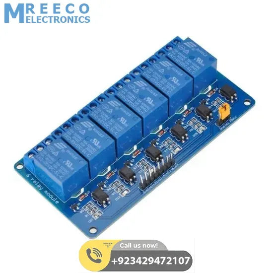 6 Channel 5V Relay Module For Arduino - Front View