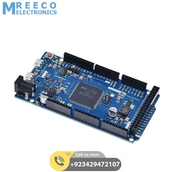 Arduino Due AT91SAM3X8E ARM Cortex-M3 Board With Micro USB Cable - Side View