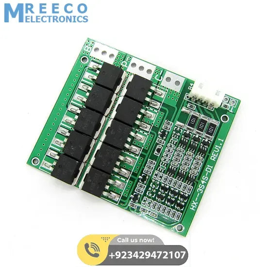 HX-3S-F100A 100A 3S BMS 18650 Battery Protection Board - Side View