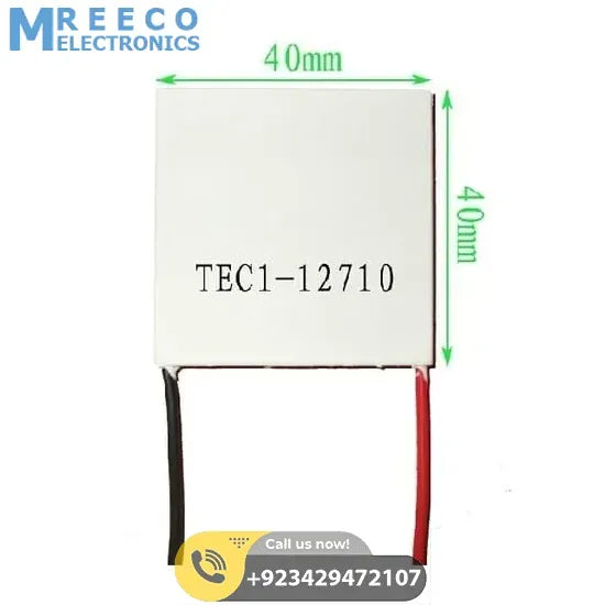 TEC1 12710 Thermoelectric Cooler Peltier Module 12VDC 10A 40x40x3.2mm - Side View