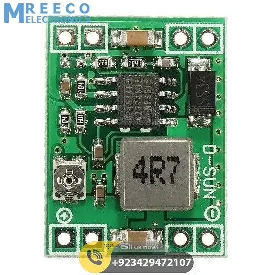 Mini MP1584EN DC-DC BUCK Adjustable Step Down Module 4.5V-28V Input 0.8V-20V Output - Back View