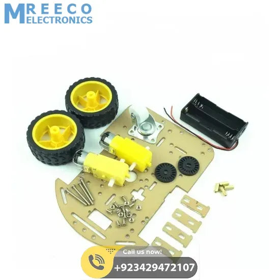 2WD DIY Transparent Motor Smart Robot Car Chassis Kit - Front View