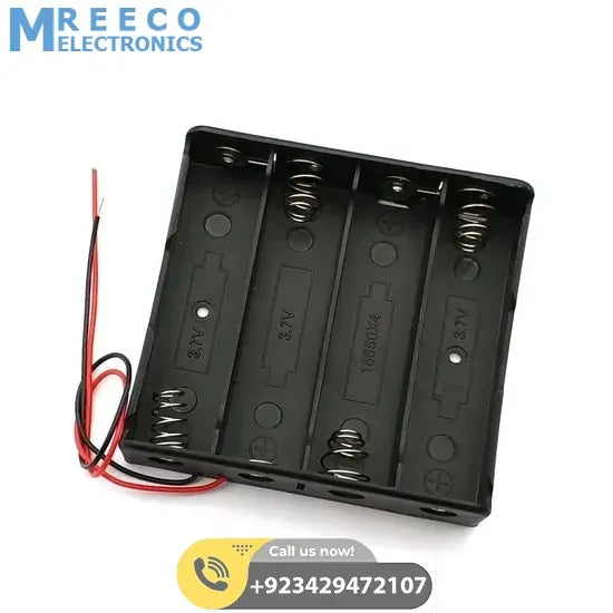 4x 18650 Battery Cell Holder Storage Box Case - Front View