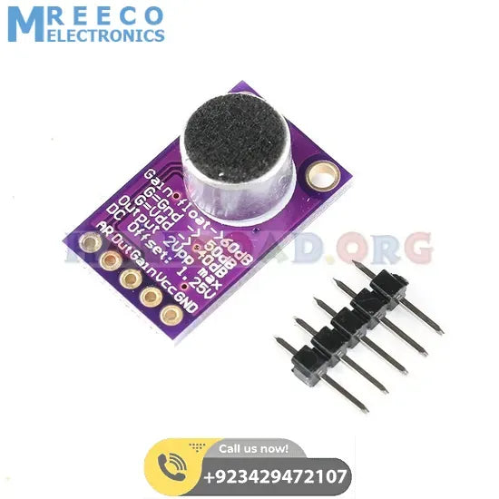 MAX9814 Microphone Amplifier Module - Front View