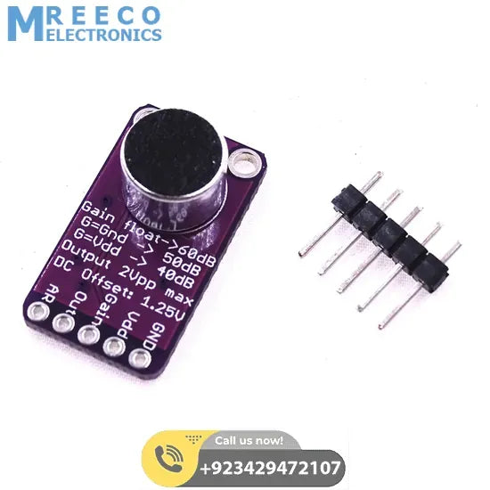 MAX9814 Microphone Amplifier Module - Side View
