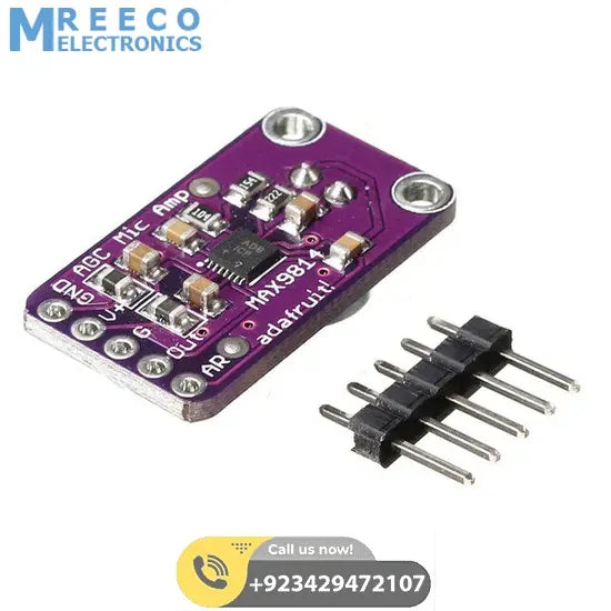 MAX9814 Microphone Amplifier Module - Back View