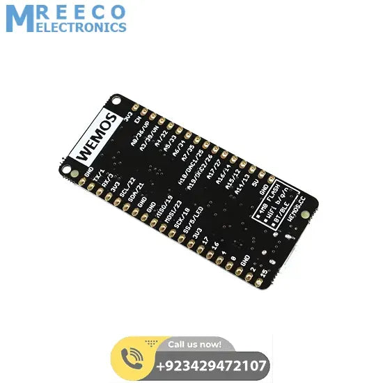 ESP32 Wemos LoLin32 ESP32, WiFi + Bluetooth + LiPo battery connector In Pakistan - Side View