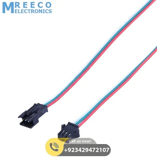 JST SM 3 Pins Plug Male and Female Wire Connector - Front View