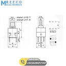 6 Pin Push Lock Button 7X7 PCB Mount DPDT Switch - Back View