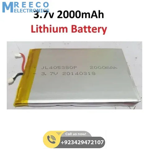 2000mAH 3.7v Lithium-ion Battery In Pakistan - Front View