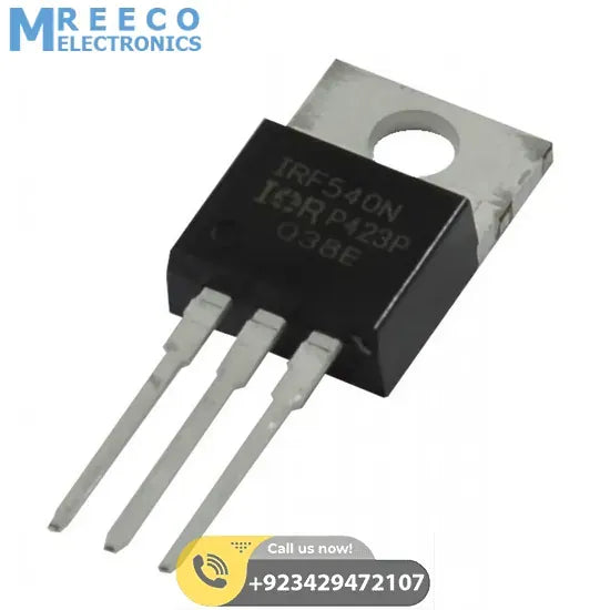 Original IRF540N - IRF540 N-Channel MOSFET Transistor TO220 package - Side View