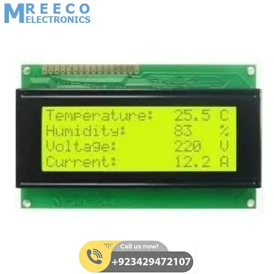2004A LCD 20x4 Character LCD Green Backlight - Side View