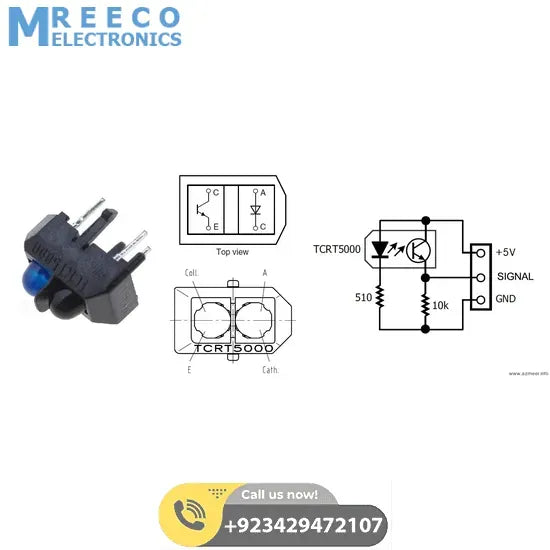 TCRT5000 Reflective IR sensor in Pakistan - Side View