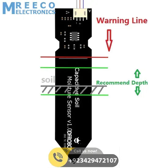 HW-330 Capacitive Soil Moisture Sensor Arduino Soil Moisture Sensor - Side View