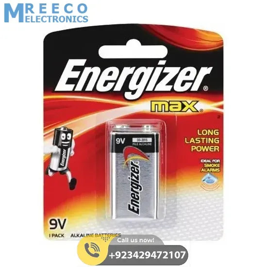 Energizer 9V Battery Alkaline General Purpose Battery In Pakistan - Front View