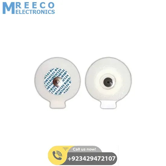 ECG Electrodes with Metal Snap and Low Impedance Solid Medical Conductive Gel - Back View