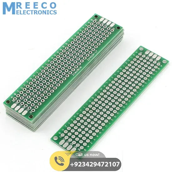 Double Side 2x8 Dotted VeroBoard Printed Circuit PCB Prototype Board Project Board - Side View