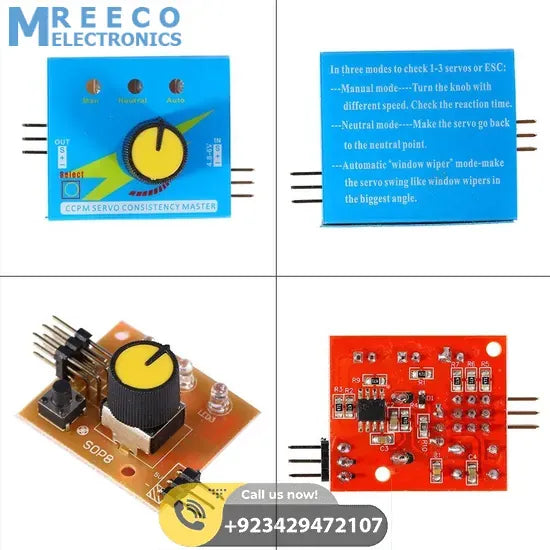 Digital Multi Servo Tester ESC RC Consistency CCPM Master Speed Control - Side View