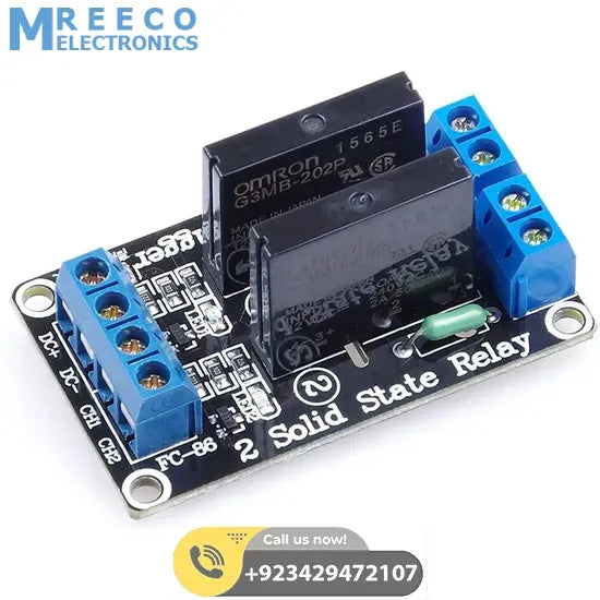 Solid State Relay SSR Module 2 Channel For Arduino - Front View