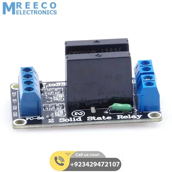 Solid State Relay SSR Module 2 Channel For Arduino - Side View