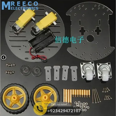 2WD Round Robot Car Chassis In Pakistan - Side View