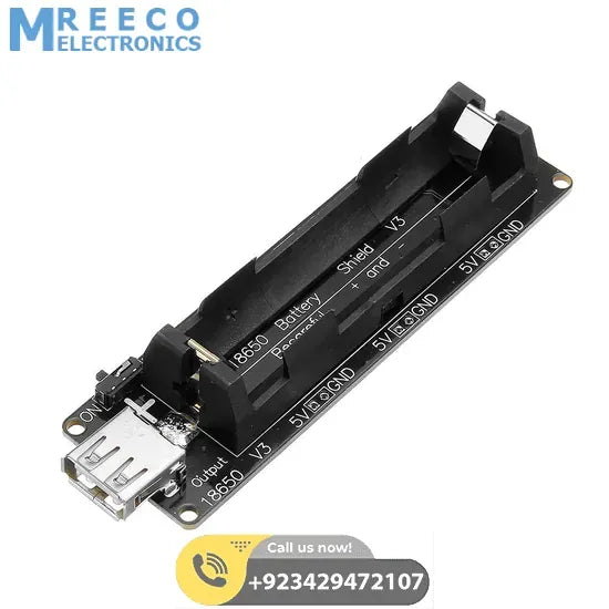 5V UPS 18650 Battery Charging Shield Arduino Battery Shield NodeMcu Battery Shield - Front View