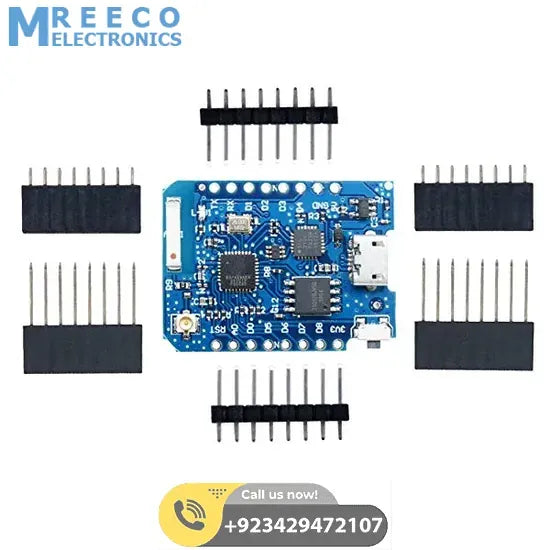 WEMOS D1 Mini Pro With External Antenna Connector - Front View