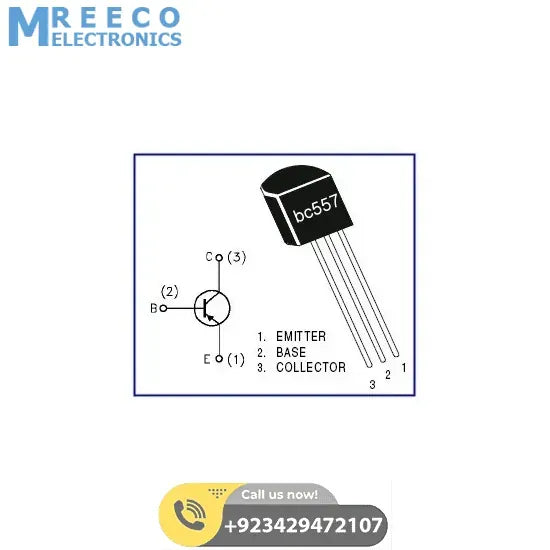 BC557 PNP Transistor - Front View