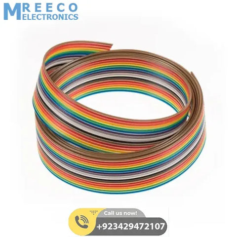 1Feet 20 Wires Rainbow Color Flat Ribbon Cable in Pakistan - Front View