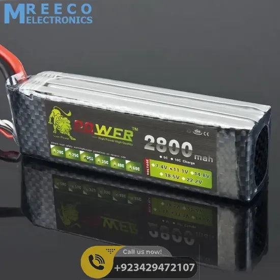 Lion Power 3s Lipo Battery 11.1 V 2800 Mah 35C MAX 50C 11.1v 2800mah - Front View