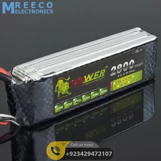 Lion Power 3s Lipo Battery 11.1 V 2800 Mah 35C MAX 50C 11.1v 2800mah - Side View