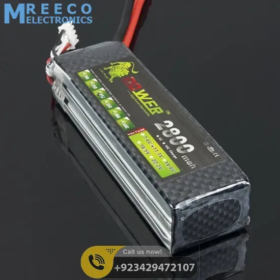 Lion Power 3s Lipo Battery 11.1 V 2800 Mah 35C MAX 50C 11.1v 2800mah - Back View