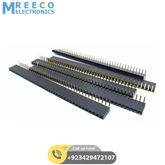 40 pin right angle female header 90 degrees Bent header - Front View