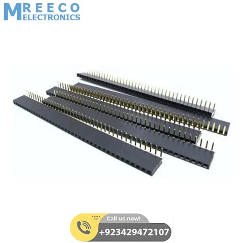 40 pin right angle female header 90 degrees Bent header - Front View