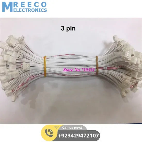 3 wires 2.54mm Pitch Female to Female JST XH Connector Cable Wire 6 inch - Front View