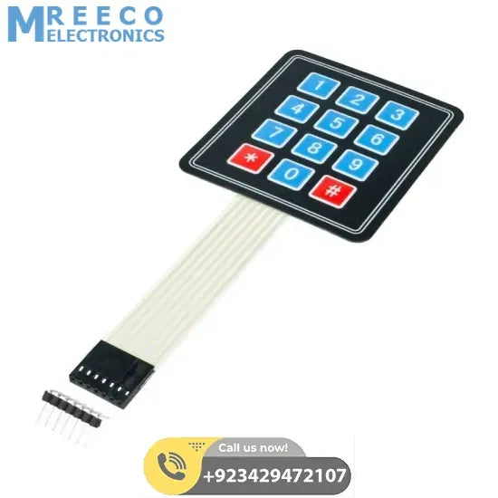 Arduino 3X4 KEYPAD 4×3 Matrix 12 keys Membrane Switch Keypad - Front View
