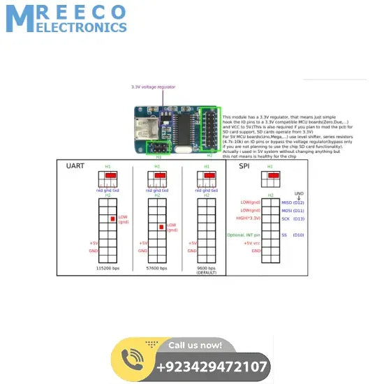 Arduino Disk Read-write Module USB Flash Disk For Arduino CH376S - Back View