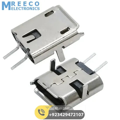 PCB Mount Micro USB Connector - Front View