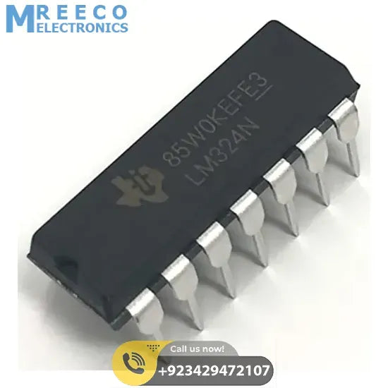 LM324 Quad OP-AMP Operational Amplifier IC - Front View
