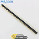 Gold Plated 2.54mm Male 40 Pin Single Row Straight Round Pin Header Strip - Front View