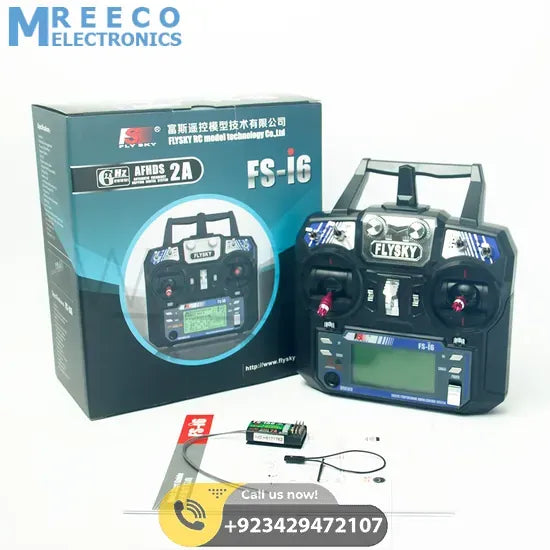 6 Channel RC Transmitter Receiver Flysky FS-I6 Transmitter With FS-IA6 Receiver - Front View